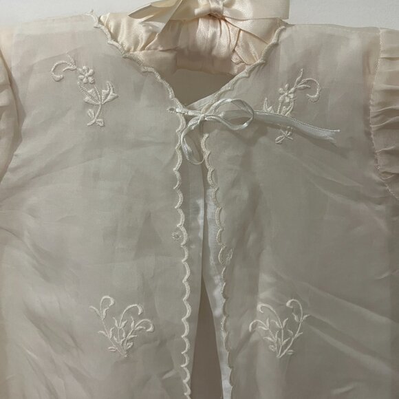 Vintage 1980's Baptismal Embroidered Baby Christening Long Gown 6 - 9 Mos - Picture 13 of 15